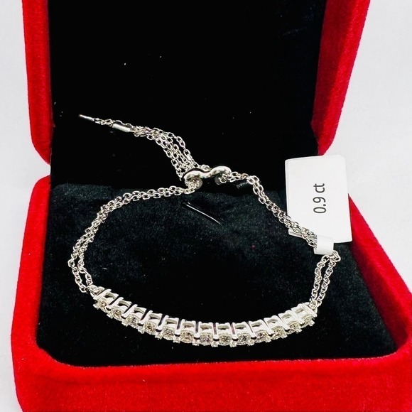 Moissanite Diamond Tennis Bracelet GRA Certified Round Cut Adjustable Chain 925 - Picture 7 of 12